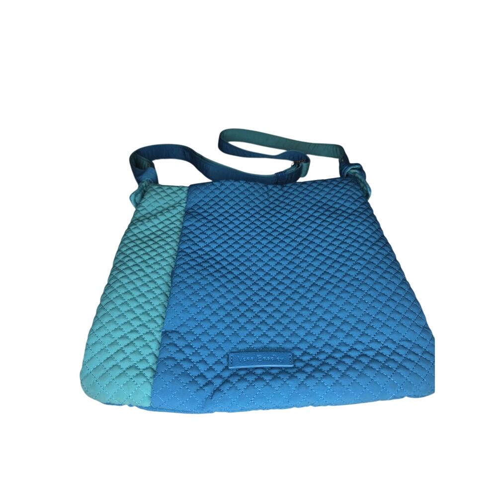 Vera Bradley Blue Colorblock Quilted Microfiber Crossbody Shoulder Bag Zip Top